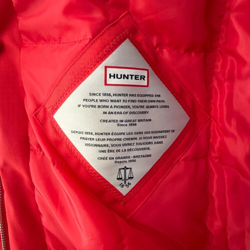 NWT HUNTER Red Chasseur Belted Insulated Hooded Long Trench Coat Small - Picture 15 of 16
